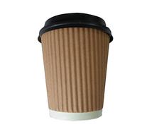 Lot de 100 gobelets isothermes en carton, 250 ml, avec couvercle, pour café et chocolat chaud