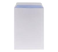 lot de 100 Grande enveloppe pochette courrier A4 - C4 papier kraft blanc 90g format 229 x 324 mm une enveloppe blanche avec fermeture bande adhésive autocollante siliconnée