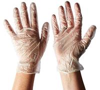 Lot de 100 grands gants jetables en plastique polyéthylène transparent sans poudre, sans latex et confortables à porter pour nettoyage, cuisine et décoration