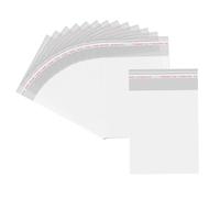 Lot de 100 grands sacs en cellophane transparents adhésifs de 35 x 41cm pour emballage, friandises, vêtements, chemises, pantalons, documents, magazines