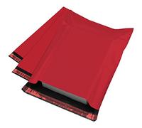 Lot de 100 grands sacs postaux solides - 30,5 x 40,6 cm - iSOUL [Utilisation dans les colis, la livraison, l'expédition, le courrier, l'emballage] [Enveloppes en plastique] Rouge