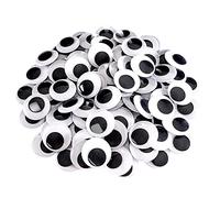 Lot de 100 grands yeux mobiles autocollants noirs et blancs pour loisirs créatifs et décoration (40 mm)