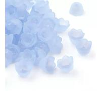 Lot de 100 Grosses Perles en Acrylique Transparentes givrées en Forme de Fleur pour Loisirs créatifs, Trou de 10 x 6 mm, 1,5 mm