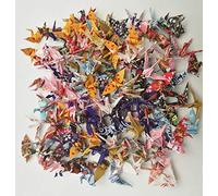 Lot de 100 grues en papier origami Washi - Différents motifs imprimés japonais - 3,81 cm - Pour décoration de mariage Origamipolly