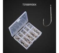 Lot de 100 hameçons de pêche avec longue tige style Isome - Embouts barbelés et anneaux de fixation pour une tenue solide