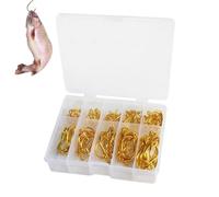 Lot de 100 hameçons de pêche Pointus - Construction en métal Robuste - Design de pénétration - Hameçons de pêche avec ardillon pour la pêche en mer, rivière, lac, Perche, brochet, Rire