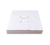 Lot de 100 housses de table jetables avec trou pour le visage + draps de table de massage spa en coton pour appui-tête Accessoires de beauté jetables pour table de berceau