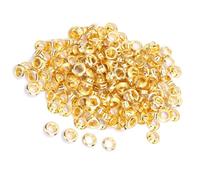Lot de 100 œillets métalliques de 4 mm, kit de fixations pour accessoires de maroquinerie, pour chaussures, perles, vêtements, cuir et toile (Or)