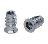 Lot de 100 inserts filetés M6 x 12 en bois - Manchons filetés avec six pans creux en acier galvanisé - Pour contreplaqué, panneaux composites, panneaux de particules