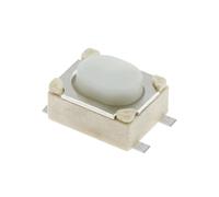 Lot de 100 interrupteurs tactiles à bouton-poussoir, 12 V CC, 50 mA, SMD, 4 broches, blanc, 3 x 4 x 2,5 mm(Flat Foot)
