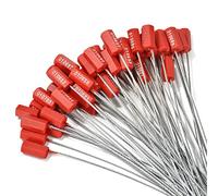 Lot de 100 joints numérotés de sécurité scellé en fil d'acier inviolables avec étiquettes autobloquantes Rouge