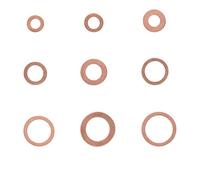 Lot de 100 joints plats en cuivre pour joint d'anneau, 15 rondelles en cuivre adaptées pour un usage quotidien. Fabriqué en violet haute résistance à la chaleur, bonne conductivité électrique et