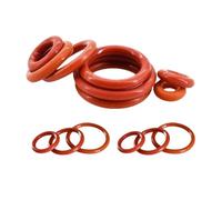Lot de 100 joints toriques en silicone rouge VMQ, 1 mm, 2 mm, 3,1 mm, de qualité alimentaire, étanches, isolés, en caoutchouc et silicone(100Pcs,OD 17mm CS 2mm)