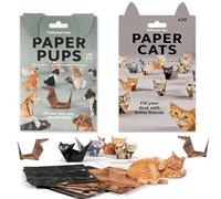 Lot de 100 kits d'origami en papier pour chats et chats - Kit d'origamis créatifs - Papiers à plier - Figurines de chat mignonnes pour adultes et enfants - Cadeau pour les amoureux des animaux