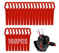 Lot de 100 lames de débroussailleuse en plastique 83 mm pour Einhell GC-CT 18/24 Li (rouge)