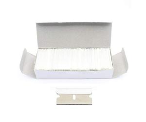 Lot de 100 lames de rasoir robustes en acier au carbone de 3,8 cm pour grattoir de sécurité standard pour peinture et décalcomanies.