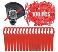 Lot de 100 lames de rechange pour coupe-bordures, 83 mm, en plastique, pour tondeuse à gazon Swift Ryobi VonHaus - Rouge