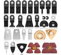 Lot de 100 lames de scie oscillantes - Kit d'accessoires multifonctions pour bois, métal et plastique - Compatible avec Fein Multimaster Multitool Dremel Einhell