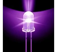 Lot de 100 LED 5 mm Couleur UV ultraviolet Boîtier transparent Lumière noire Diodes électroluminescentes env. 3 V Diode 2 broches LED Boîtier transparent