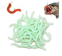 Lot de 100 leurres souples pour pêche à la truite et vers de terre 8 cm | Leurre de pêche en eau douce - Leurre de vers de terre - Faux vers de sang - Appât de pêche en eau douce