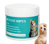 Lot de 100 lingettes anti-larmes pour chien et larmes de chien - Détachant sûr pour les yeux de chat - Lingettes extra épaisses pour chiot, lingettes nettoyantes pour les yeux de chien, tampons de