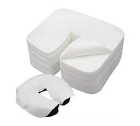 Lot de 100 lingettes jetables pour table de massage, pour le visage, table de massage, coussins jetables en non-tissé pour appuie-tête des chaises de massage et tables de massage, fente nasale