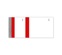 Lot de 100 Lot de 10 blocs Vendeur, 100 feuilles 60x135 mm, 1 souche, rouge