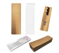 Lot de 100 marque-pages en papier kraft avec 100 sacs d'emballage transparents, lot de marque-pages vides, accessoires d'emballage, marque-pages DIY, étiquettes cadeaux, accessoires de projet de