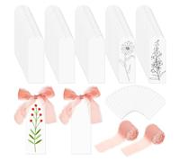 Lot de 100 marque-pages vierges en acrylique - Marque-page transparent avec 2 rouleaux de ruban - Pour les amateurs de livres, les projets d'artisanat, la maison, la bibliothèque, les études, les