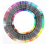 Lot de 100 marqueurs colorés à double pointe pour étudiants, enfants, scrapbooking, fabrication de cartes de coloriage, planificateur, journal intime, pinceau marqueur de peinture