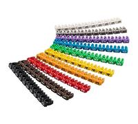 Lot de 100 marqueurs de fil colorés pour numéros de fil 0 à 9, étiquettes numérotées de fil, design à clipser pour marquer les câbles à code couleur (100 pièces, 6 mm²)
