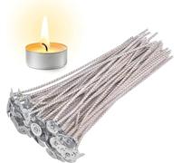 Lot de 100 mèches de Bougie CD pour Bougies de soja, CD 30,5 cm - Mèches pré-tablées en Coton et Papier pour la Fabrication de Bougies (CD12)