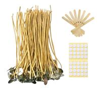 Lot de 100 mèches de bougie en chanvre de 20,3 cm - 2,5 mm - Mèches de bougie en cire d'abeille bio pour la fabrication de bougies - Mèche de bougie comestible pour bougie au beurre, chanvre