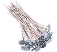 Lot de 100 mèches écologiques à 16 mèches pour Bougies de soja, 15,2 cm - Mèches de Bougie prétablies écologiques pour la Fabrication de Bougies, mèche de Bougie épaisse CD 22 avec Base