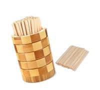 Lot de 100 mélangeurs à café élégants contenant un support décoratif en bois pour mélanger des boissons, du thé, du lait