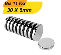 Lot de 100 mini-aimants en néodyme 30 mm x 5 mm ronds N38 petits aimants extra-forts, adaptés aux tableaux blancs, aux aimants de réfrigérateur, aux tableaux magnétiques et à bien d'autres choses enco