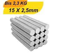 Lot de 100 mini-aimants néodyme ronds de 15 mm x 2,5 mm N38 petits aimants extra-forts, adaptés aux tableaux blancs, aux réfrigérateurs, aux tableaux magnétiques et à bien d'autres choses encore
