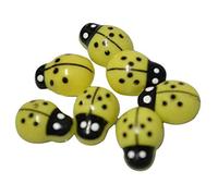 Lot de 100 mini autocollants muraux 3D en plastique réutilisables - Décoration intérieure pour enfants - Jouet DIY Coccinelle - Jaune confortable et respectueux de l'environnement