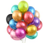 Lot de 100 mini ballons métalliques en latex chromé brillant de 12,7 cm pour anniversaire, mariage, fête prénatale, anniversaire de mariage, festival, guirlande d'arche