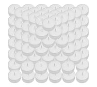 Lot de 100 mini bougies chauffe-plat blanches sans parfum à combustion longue durée sans fumée en paraffine pour shabbat, mariage, Noël, décoration d'intérieur