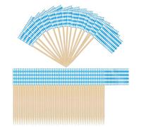 Lot de 100 mini drapeaux pour cupcakes, drapeaux de Bavière, décoration de cupcake, fiche décorative pour fête, collations, plaque bavaroise