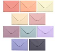 Lot de 100 mini enveloppes en papier pour cartes de visite, petites pochettes en vrac, 10 couleurs pastel, 10 x 7 cm