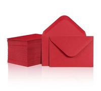 Lot de 100 mini enveloppes en papier rouge pour cartes de visite, petites pochettes en vrac pour petites cartes de notes, 10,2 x 7,8 cm