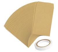 Lot de 100 mini enveloppes marron en papier kraft pour ranger de petits articles, graines, pièces, salaires, notes, perles, 6 x 10 cm