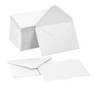 Lot de 100 mini enveloppes pour cartes cadeaux 10,2 x 7 cm 120 g/m² - Petites pochettes pour cartes de vœux pour invitation (blanc)