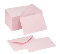 Lot de 100 mini enveloppes pour cartes cadeaux 10,2 x 7 cm, 120 g/m², petites pochettes pour cartes de vœux (rose)