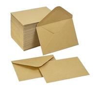 Lot de 100 mini enveloppes pour cartes cadeaux 10,2 x 7 cm 120 g/m² - Petites pochettes pour cartes de vœux (kraft)