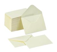 Lot de 100 mini enveloppes pour cartes cadeaux 10,2 x 7 cm 120 g/m² - Petites pochettes pour cartes de vœux pour invitation (crème)