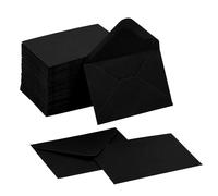 Lot de 100 mini enveloppes pour cartes cadeaux de 10,2 x 7 cm, 120 g/m², petites pochettes pour cartes de vœux (noir)