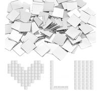 Lot de 100 mini miroirs carrés en acrylique - Mosaïque autocollante - Petit miroir à coller - Pour travaux manuels et projets de bricolage - Décoration de la maison - 2 x 2 cm